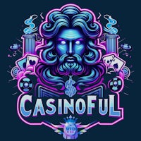 casinoful logo with a man with a beard on a dark background